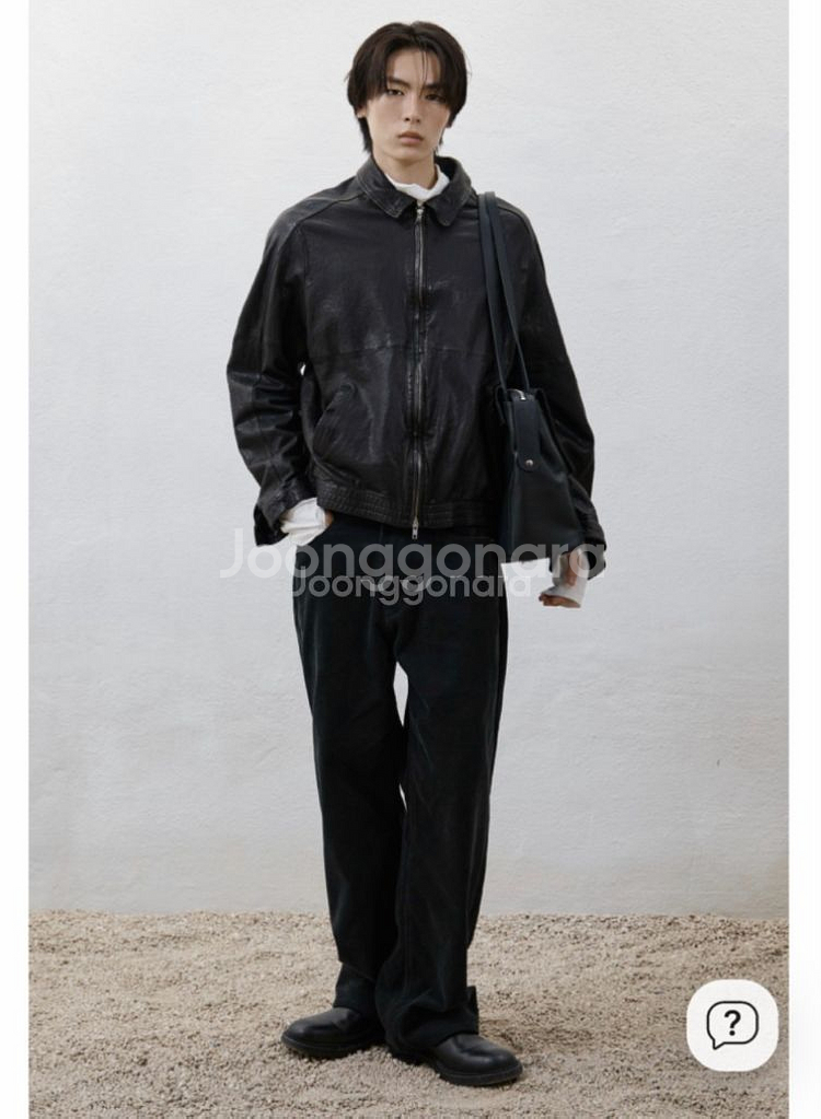 유스 워시드 레더 블루종 L사이즈 판매--3