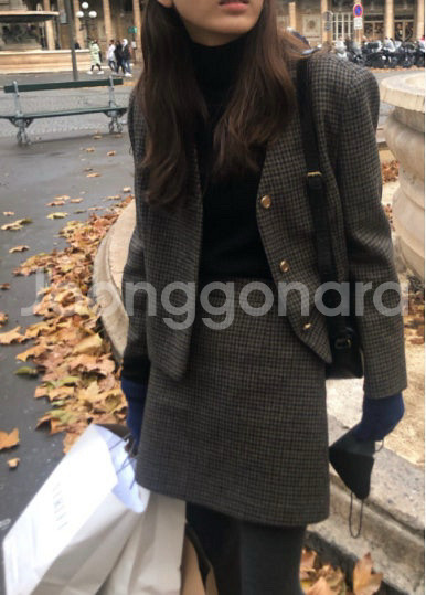 아카이브제이투유 빈티지 문 체크 자켓--0