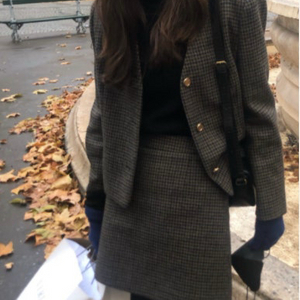 아카이브제이투유 빈티지 문 체크 자켓