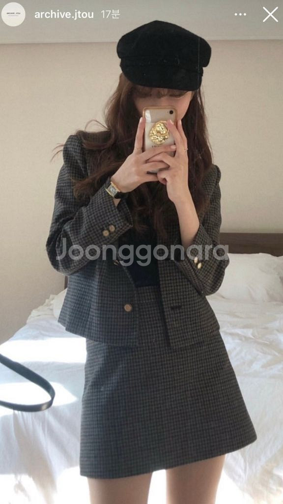 아카이브제이투유 빈티지 문 체크 자켓--3