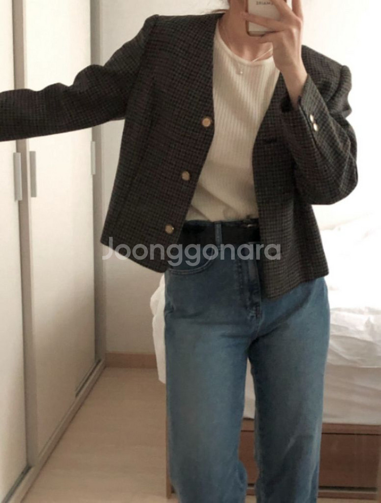 아카이브제이투유 빈티지 문 체크 자켓--1