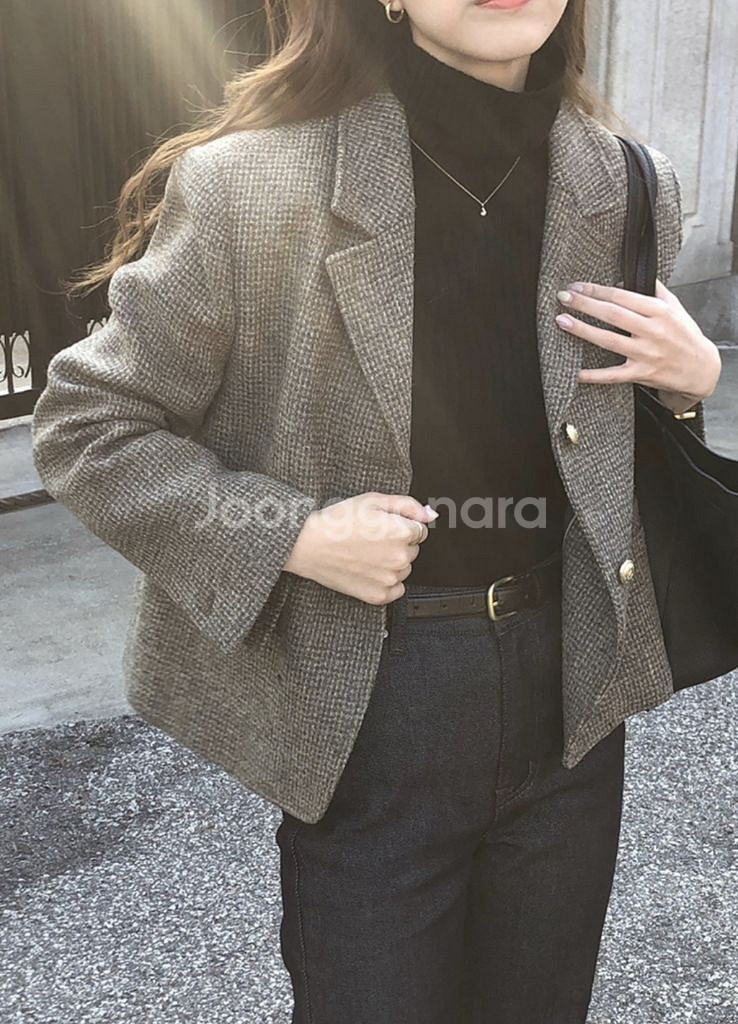 아카이브제이투유 해리스 트위드 홈스펀 자켓--0