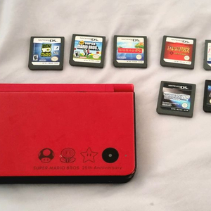 닌텐도 Dsi LL - 마리오 에디션 + 알칩 (포켓몬스터 블랙2/ 포켓몬스터 화이트/디아루가) 일괄 판매합니다