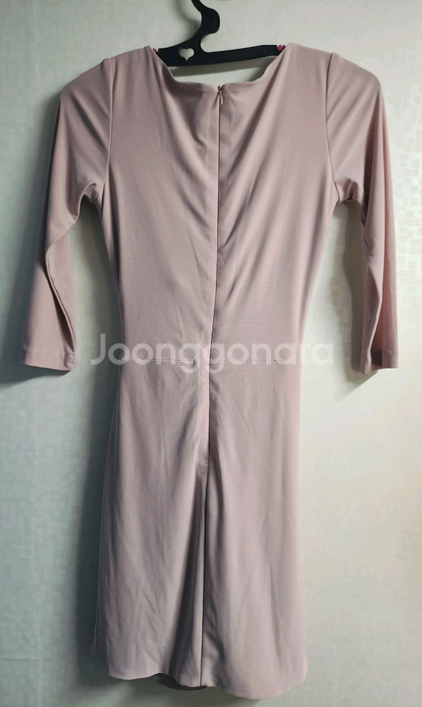 핑크 셔링 미니 원피스 S 사이즈--1