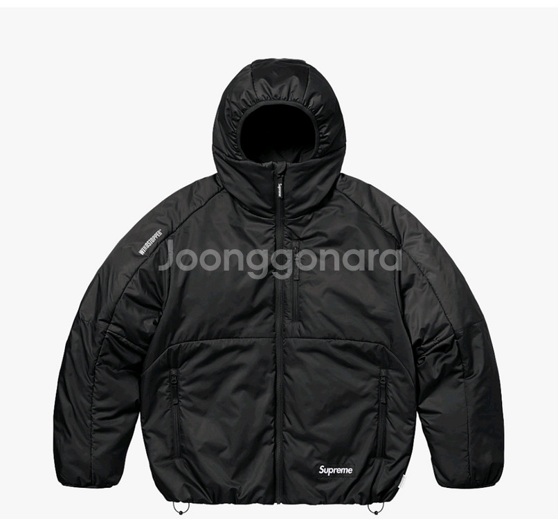 슈프림 윈드스토퍼 인슐레이티드 후드 자켓 블랙 - 25SS--2
