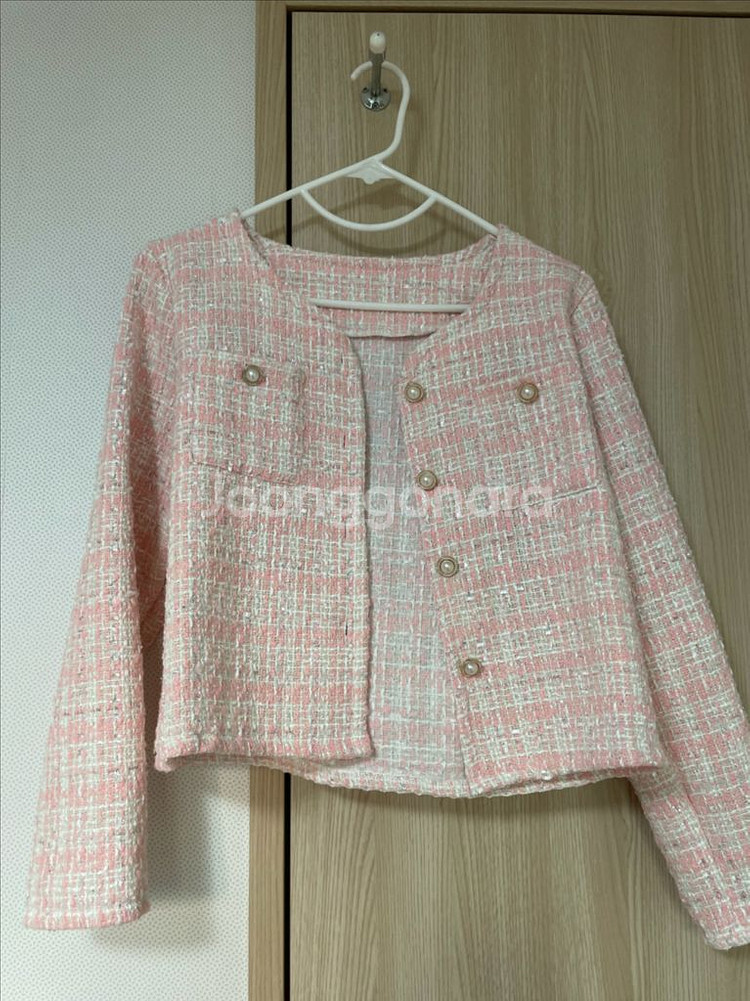 핑크 트위드 자켓--0
