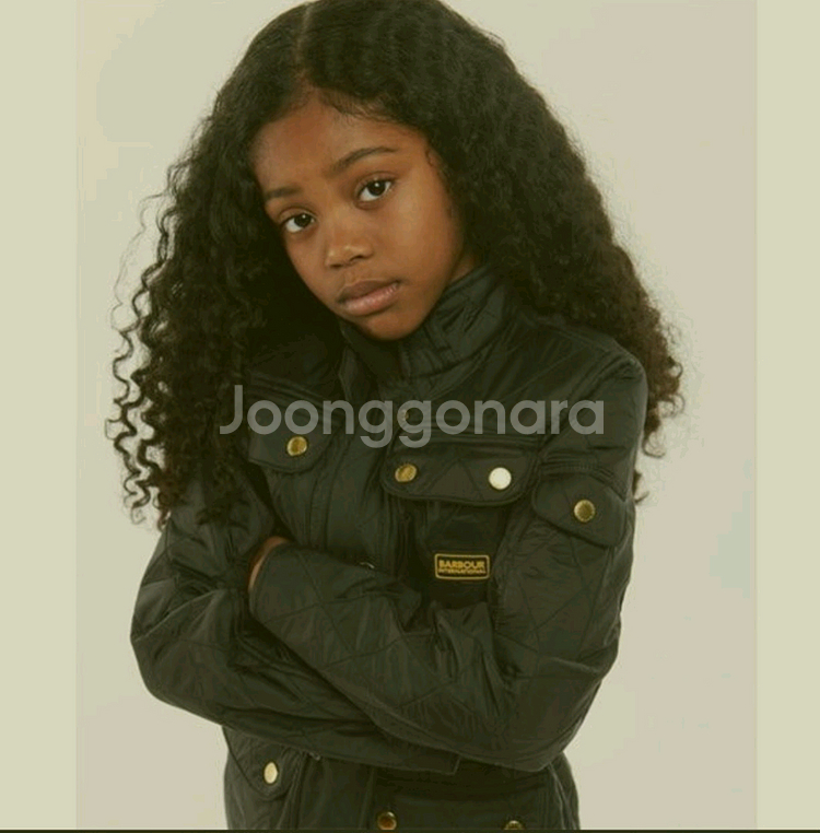 바버 걸즈 인터내셔널 폴라 퀼팅 자켓 블랙 S 6/7--0