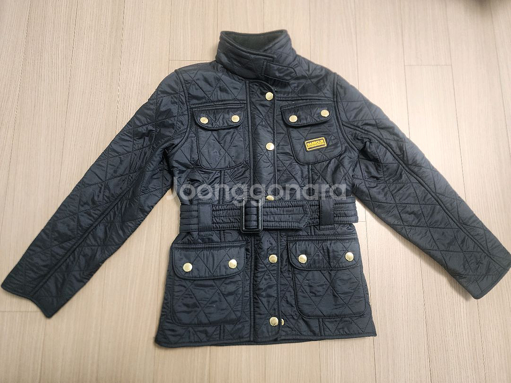 바버 걸즈 인터내셔널 폴라 퀼팅 자켓 블랙 S 6/7--9