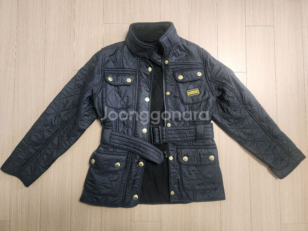 바버 걸즈 인터내셔널 폴라 퀼팅 자켓 블랙 S 6/7--10