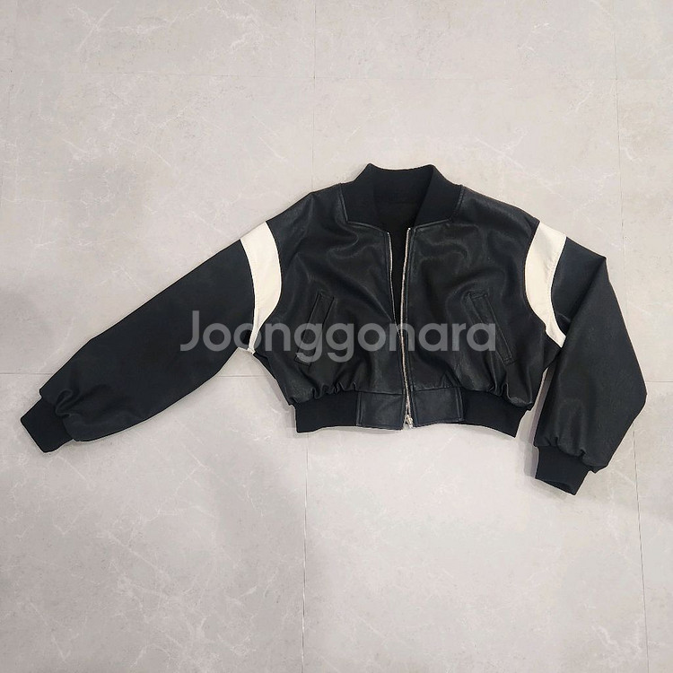리버시블 레더자켓/블랙/블루종 점퍼/바시티 자켓/플레이스 스튜디오--0