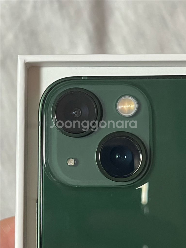 (리퍼미사용)13미니 128G 그린 배터리100% 자급제--2