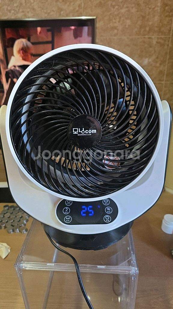 [리모컨 분실] 대웅모닝컴 (MORNING.COM) 서큘레이터형 선풍기 [색상: 화이트] / 360도 입체회전 /--0