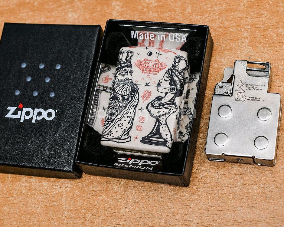 Zippo 지포라이터 + 탭독 스타일 인서트 캔디통--0