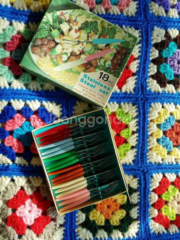 18개 세트 뜨개질 바늘빈티지 미니 칵테일 포크나이프 세트 18pcs--0