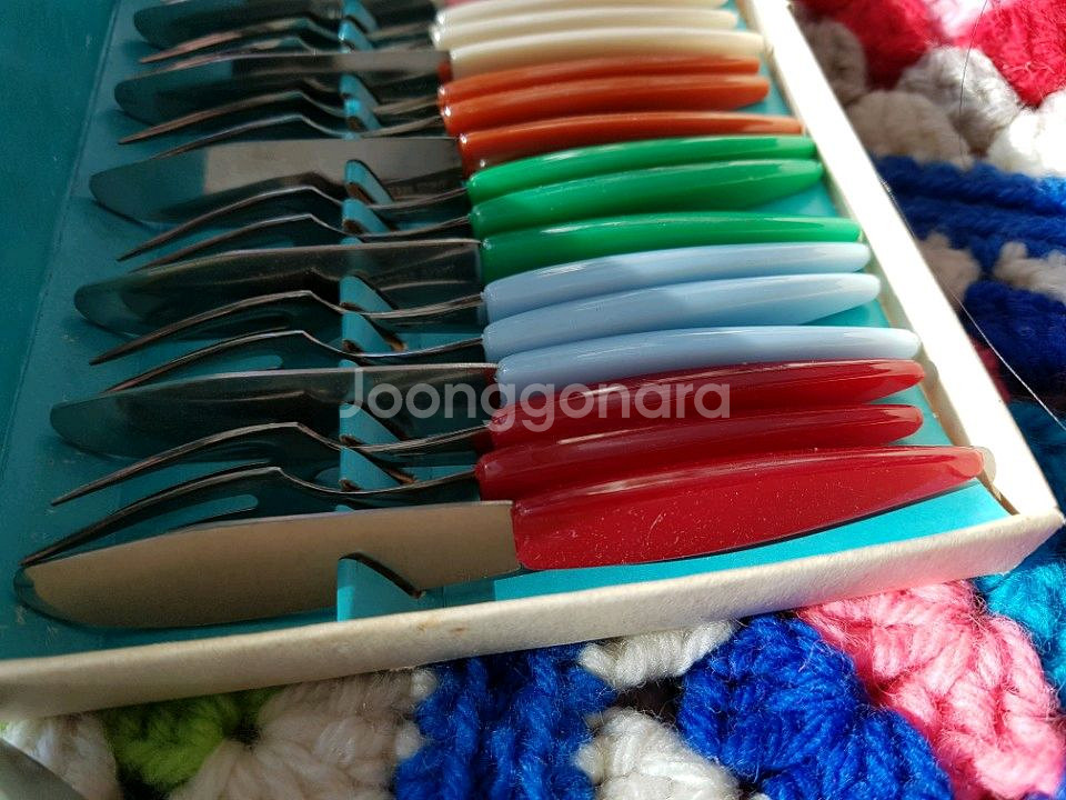 18개 세트 뜨개질 바늘빈티지 미니 칵테일 포크나이프 세트 18pcs--1