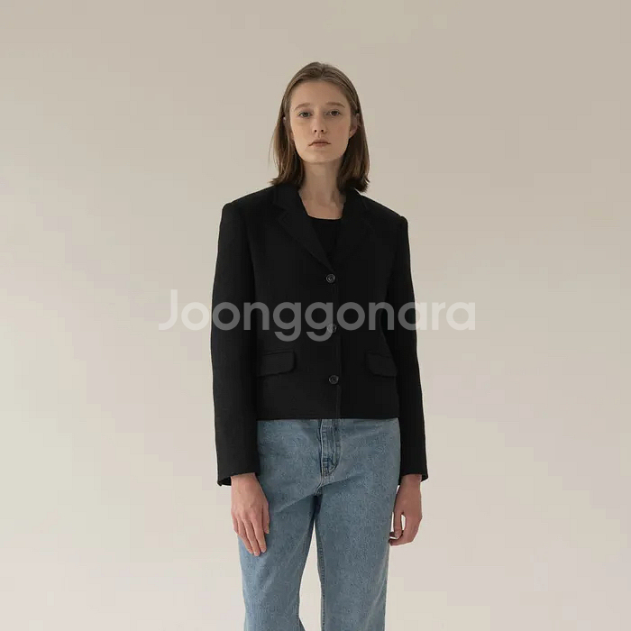 레터 Bernadette tweed jacket (black)--0