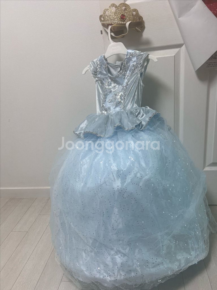 새제품 여아 디즈니 신데렐라 공주 드레스 할로윈 코스튬--0