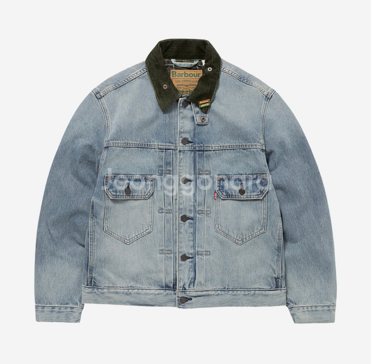 리바이스 x 바버 타입 II 트러커 자켓 빈티지 워시드--2