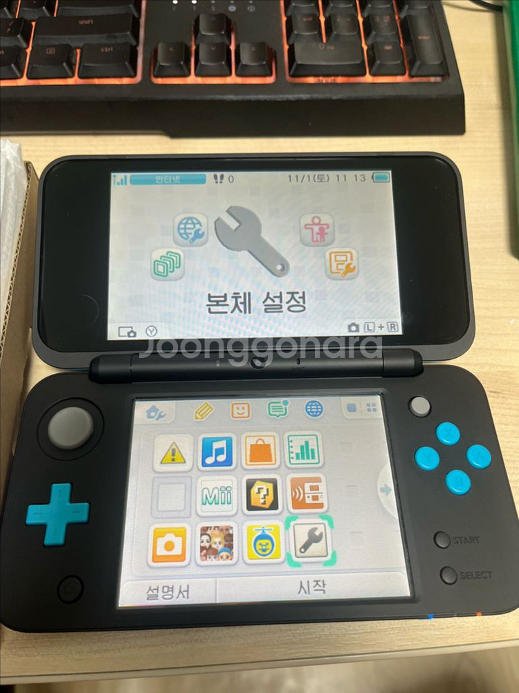 닌텐도 new 2ds XL 블랙/블루 더콰이즈--0