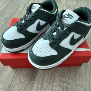 나이키 덩크 로우 키즈 화이트/그린 140mm