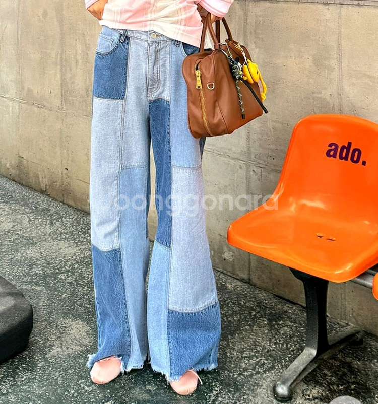 고걸 조각데님 팬츠 (최근세일구입)--2