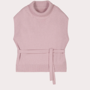 유메르 umer 루즈 터틀 롱 캐시 베스트 라벤더 핑크 캐시미어 100