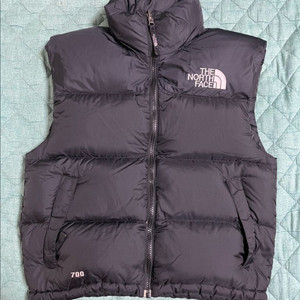 노스페이스 700 중앙로고 패딩 조끼 블랙 xs