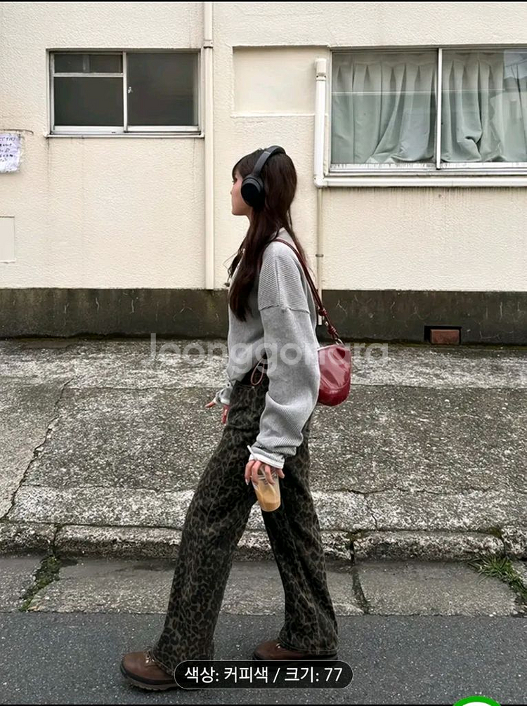 레오파드 와이드팬츠--1