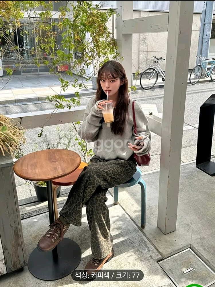 레오파드 와이드팬츠--2