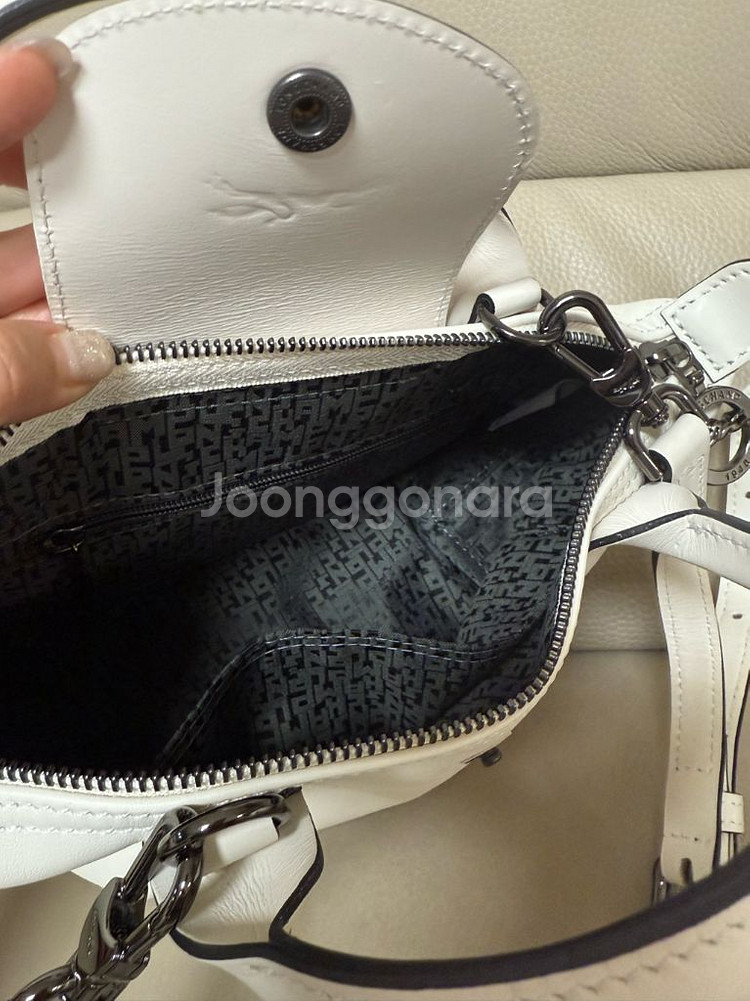 롱샴 르플리아쥬 엑스트라 크로스백 크림 화이트--1