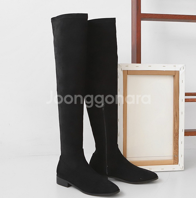 블랙 스웨이드 롱부츠--0