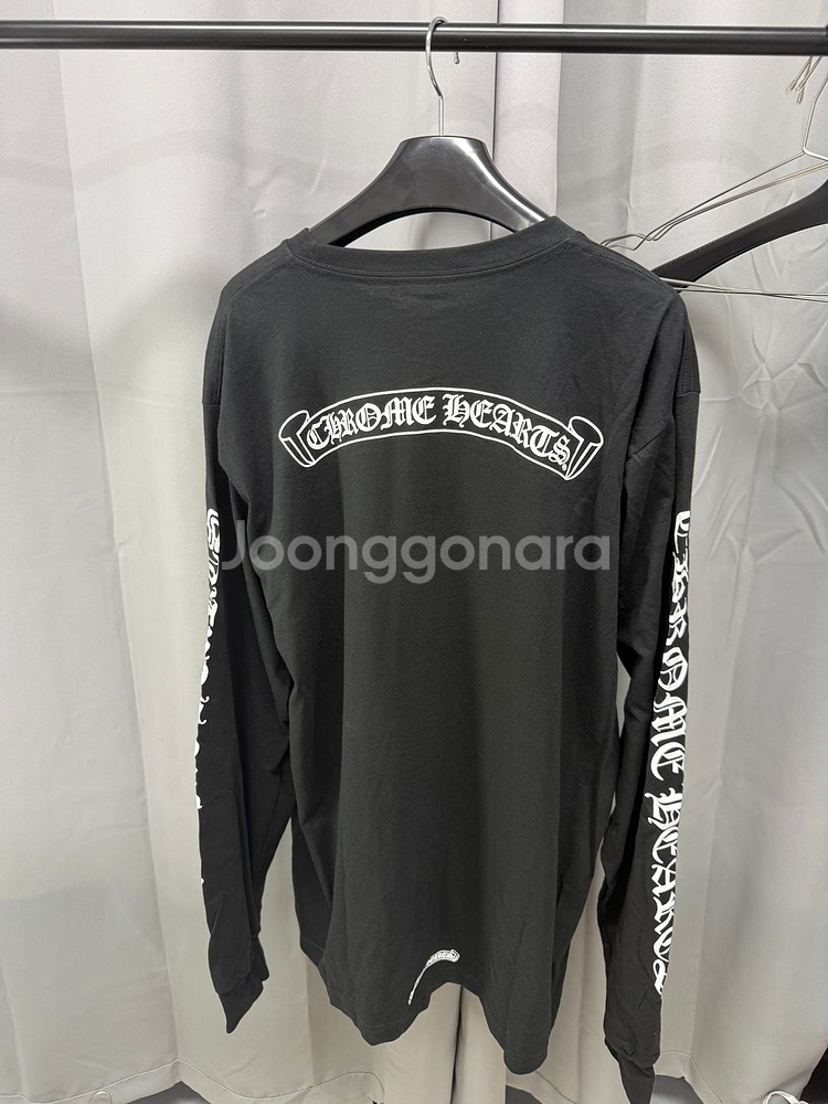 크롬하츠 스크롤 로고 롱슬리브 티셔츠 블랙 XL--1