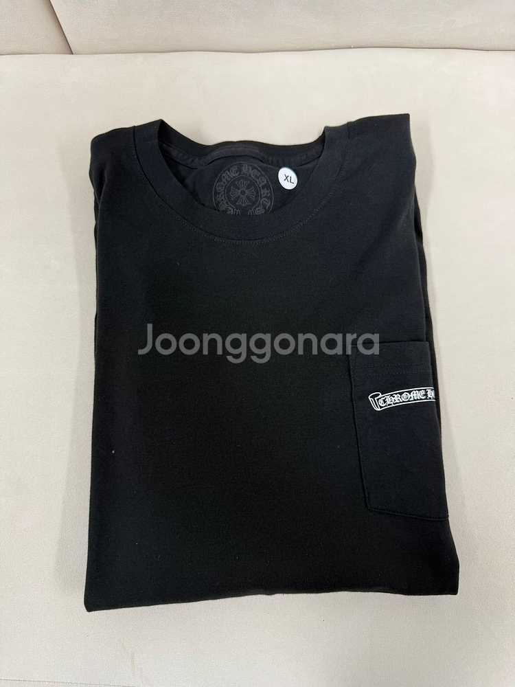 크롬하츠 스크롤 로고 롱슬리브 티셔츠 블랙 XL--0