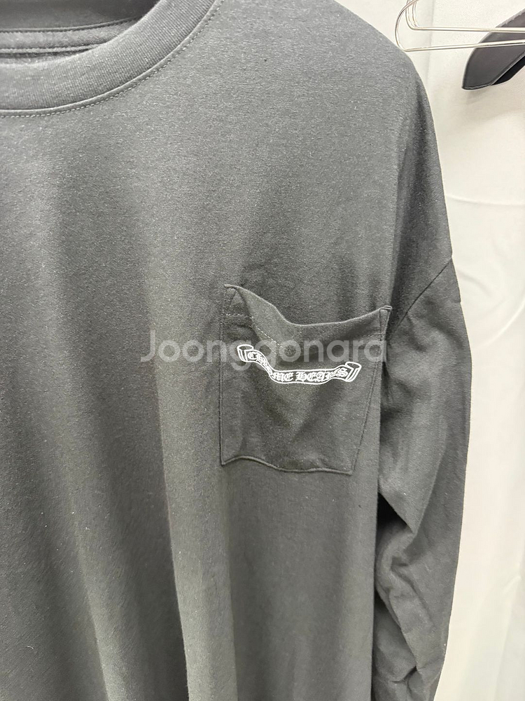 크롬하츠 스크롤 로고 롱슬리브 티셔츠 블랙 XL--2