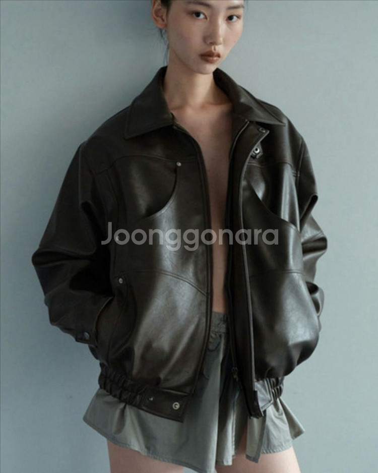 세릭 가죽자켓 POCKET LEATHER JACKET /BROWN--1