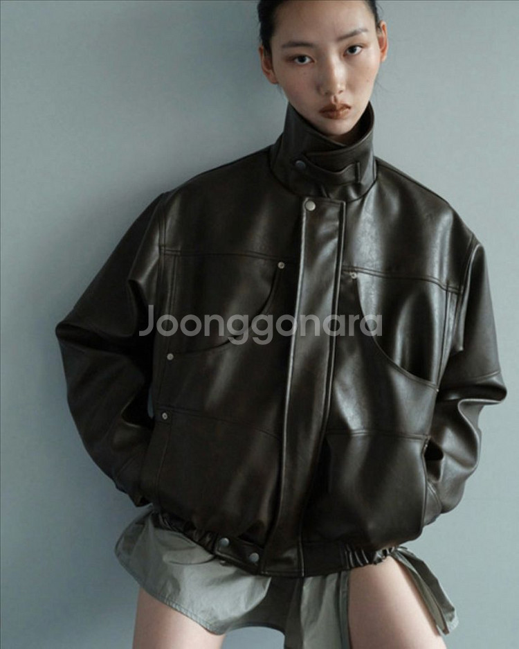 세릭 가죽자켓 POCKET LEATHER JACKET /BROWN--0