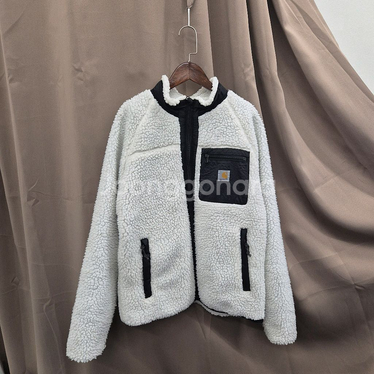 칼하트 화이트 뽀글이 플리스 자켓 S--0