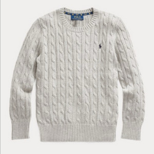 폴로랄프로렌 케이블니트(꽈배기니트)라이트그레이M(95~100)