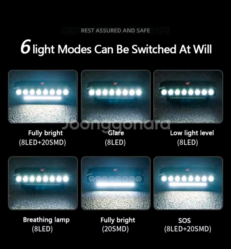 새상품))자전거 전조등+후미등+벨소리 자전거라이트 스쿠터라이트--3