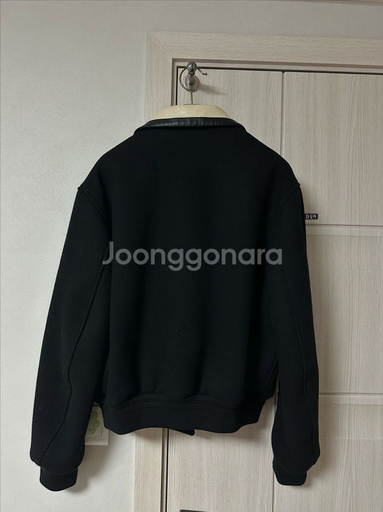 렉토BUTLER STADIUM FAUX-LEATHER CONTRAST COLLAR WOOL JACKET--1