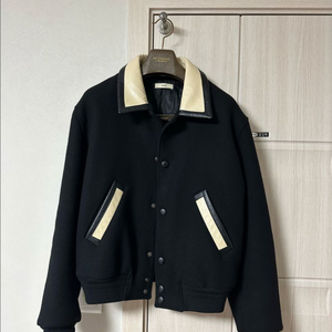 렉토BUTLER STADIUM FAUX-LEATHER CONTRAST COLLAR WOOL JACKET