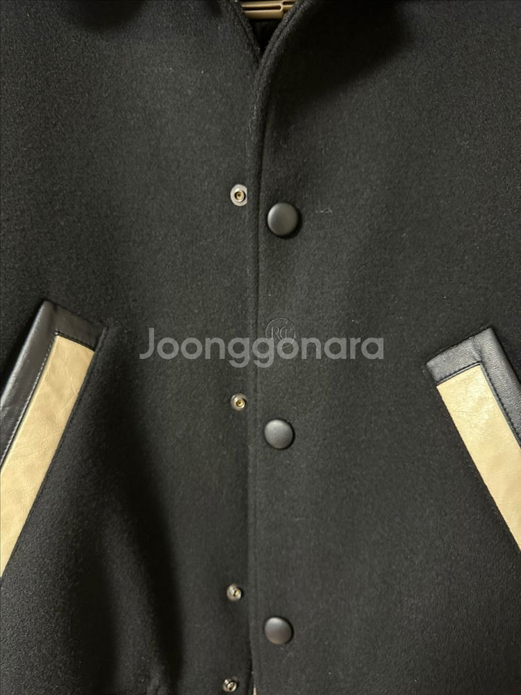 렉토BUTLER STADIUM FAUX-LEATHER CONTRAST COLLAR WOOL JACKET--2
