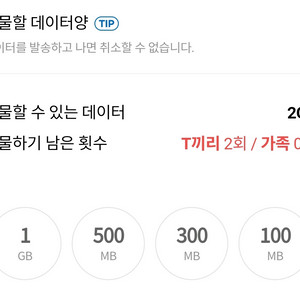 SKT 데이터 판매 (2기가 2,000원)