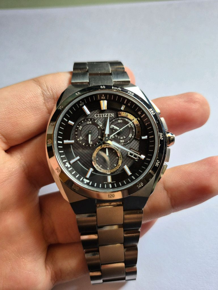 급처 시티즌 아테사 AT3010-55L 55e 티타늄 전파수신 청판 검판--2