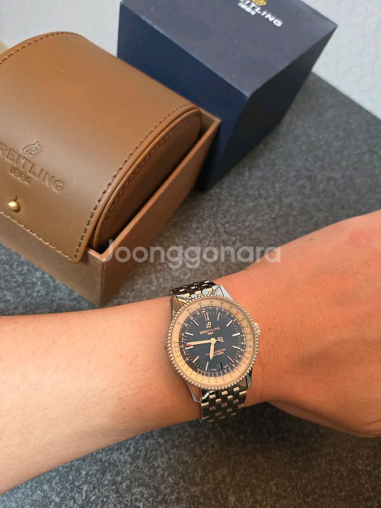 브라이틀링 네비타이머 38 메탈 청판 풀박--0