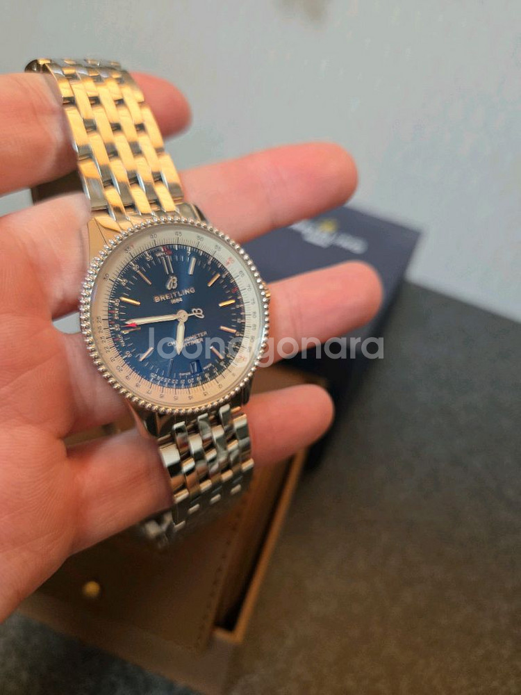 브라이틀링 네비타이머 38 메탈 청판 풀박--1