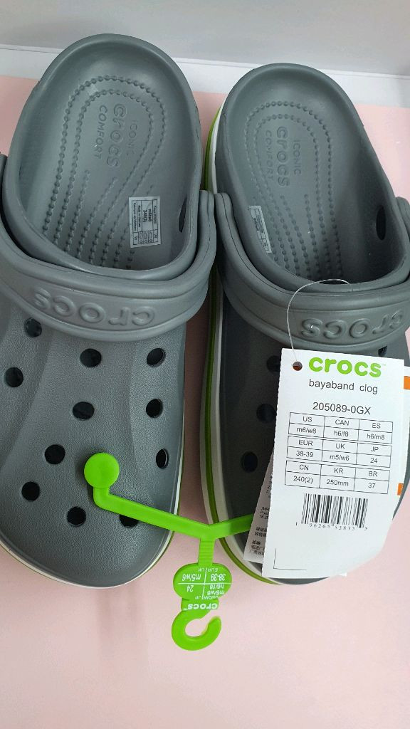 크록스 바야밴드 클로그 그레이 240--1