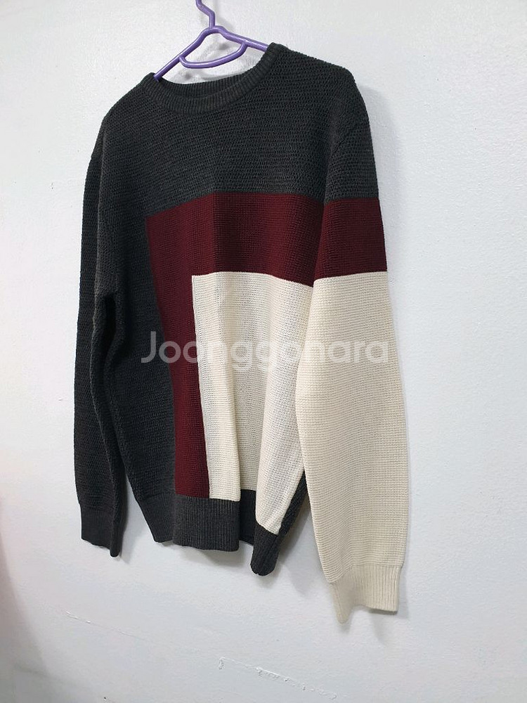 지이크 회색 긴팔 라운드 니트티 100사이즈--1