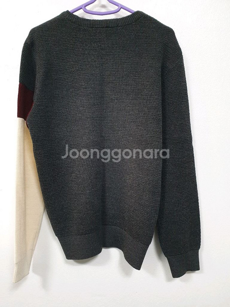 지이크 회색 긴팔 라운드 니트티 100사이즈--3