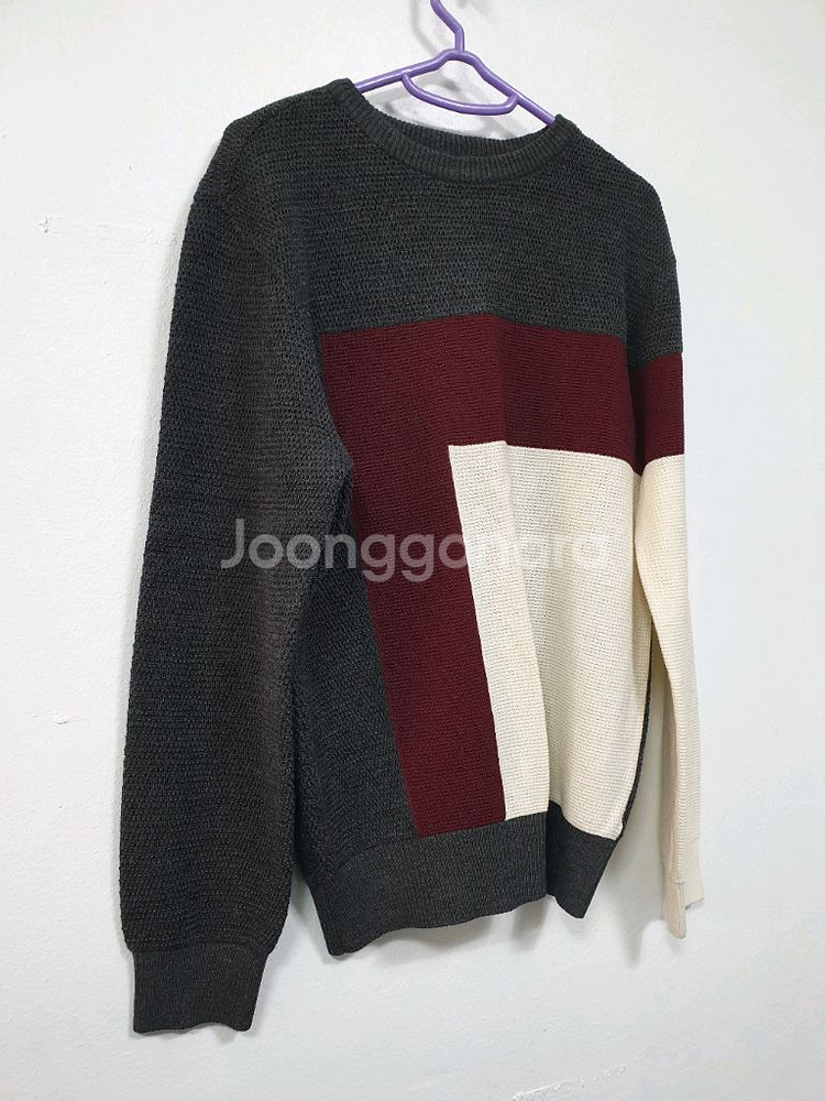 지이크 회색 긴팔 라운드 니트티 100사이즈--2